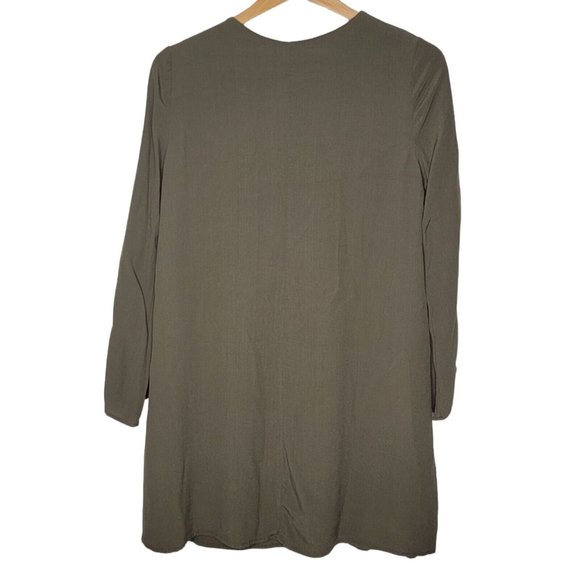 ASTR The Label Size Small Dark Green V-Neck Long‎ Sleeve Midi Dress - Picture 2 of 5